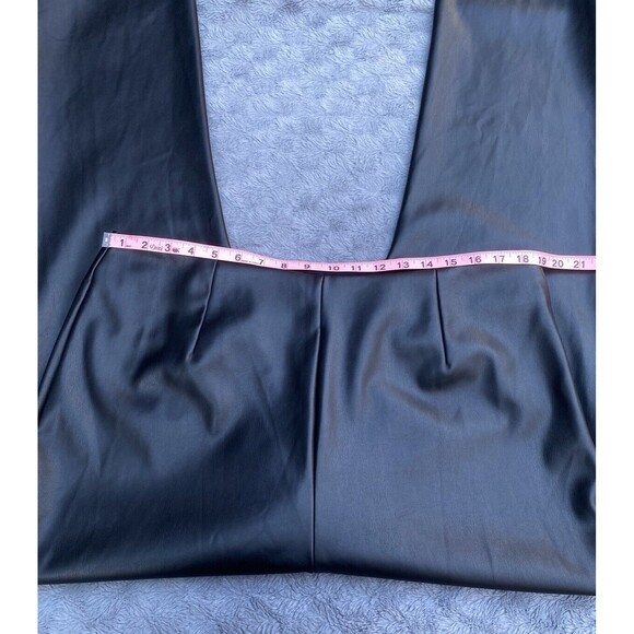 Asos Design Curve black stretch Faux leather look flare pants Matrix Goth Sz 16 - Picture 8 of 16